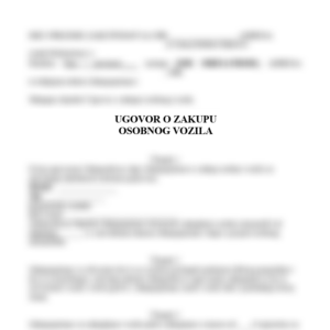 ugovor o zakupu vozila