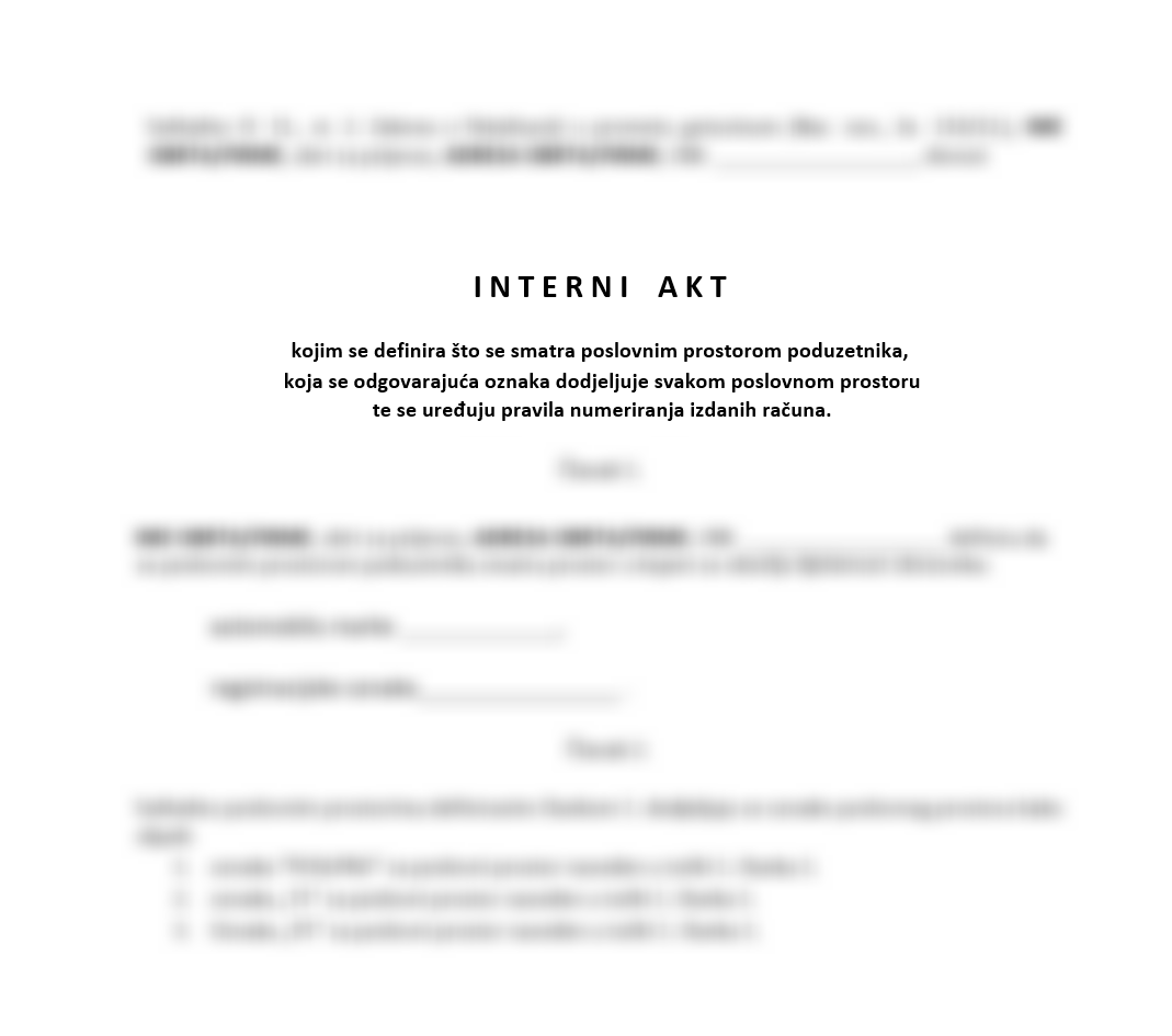 Interni akt za poslovni prostor [Preuzimanje] – taksi.hr