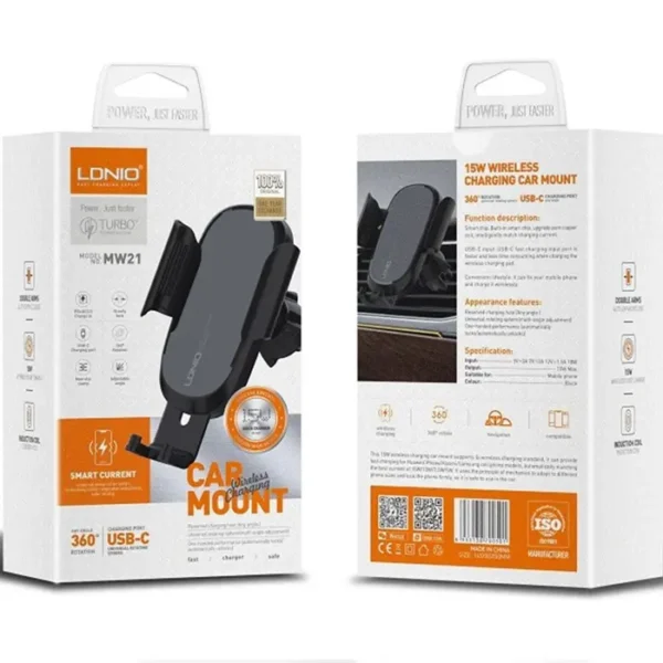 Bežični punjač LDNIO MW21, 15W auto držač 2 Bežični punjač LDNIO MW21, 15W auto držač 2