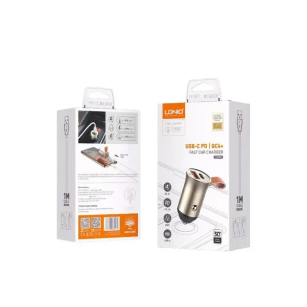 LDNIO C509Q auto punjač 30W QC4+ PD + USB-C kabel2